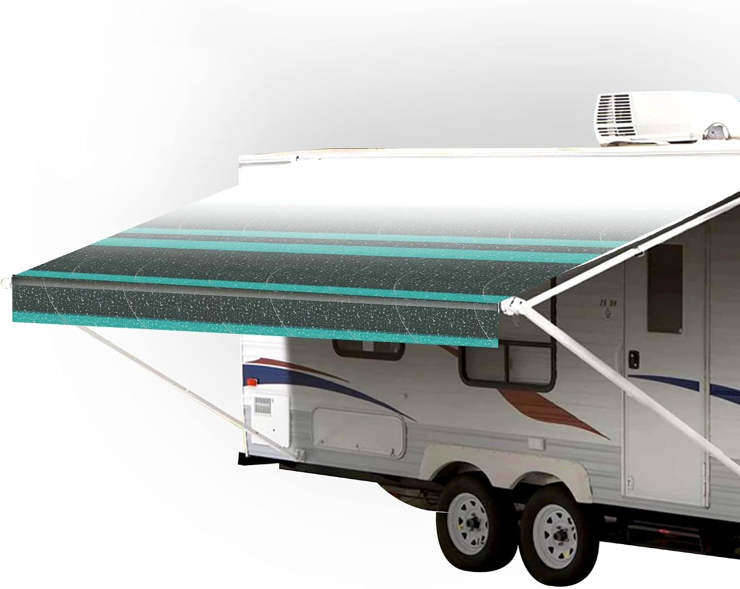 SunWave RV Awning Fabric Replacement, Premium Vinyl RV Canopy (15', Camel Fade)